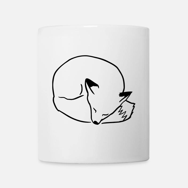 Fuchs schlafend: Niedlich, Kawaii & Comic Stil - Tasse - Weiß
