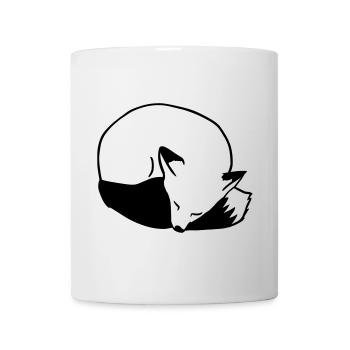Fuchs schlafend: Niedlich, Kawaii & Comic Stil - Tasse - Weiß - Vorne