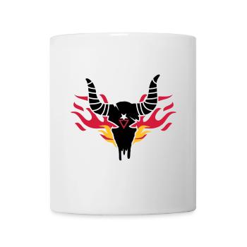 Bull skull with flames - Mug - white - Front