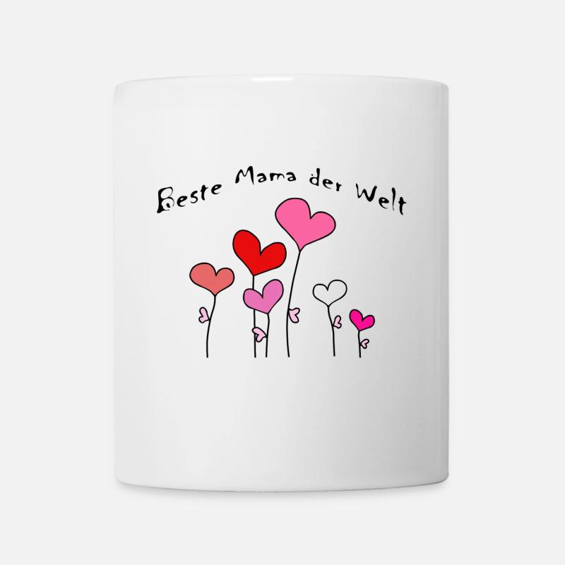 Beste Mama der Welt Herzblumen bunt - Tasse - Weiß