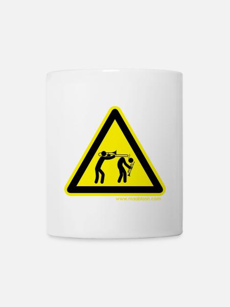 Gefahrenschild Posaune - Tasse - Weiß