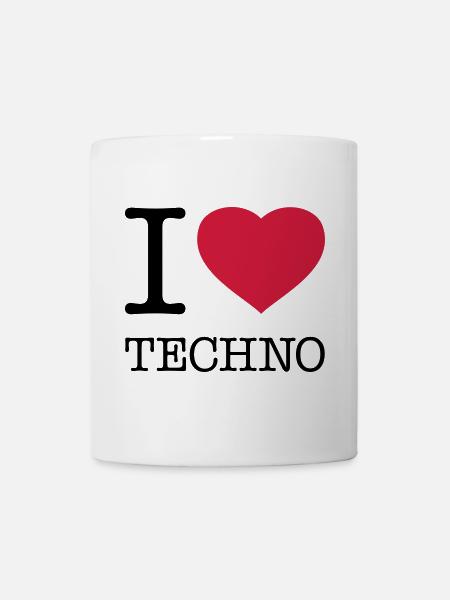 J’ADORE LA TECHNO - Mug blanc - blanc