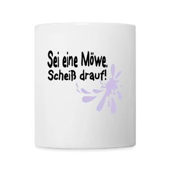 Möwen Scheiß drauf--3 - Tasse - Weiß - Vorne