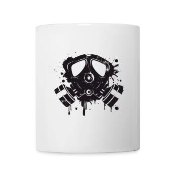 coole Gasmaske als Graffiti Stencil - Tasse - Weiß - Vorne