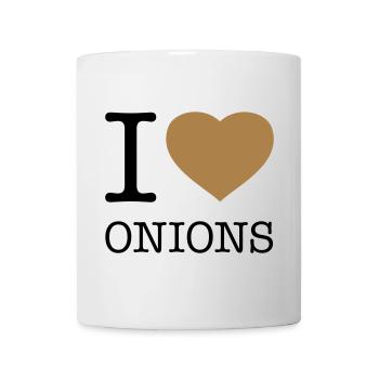 I LOVE ONIONS Zwiebeln - Tasse - Weiß - Vorne