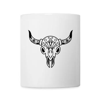 Schädel mit Hörnern - Tasse - Weiß - Vorne