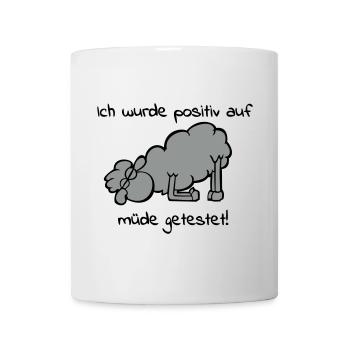 Müdes Schaf - Tasse - Weiß - Vorne