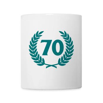 Laurel wreath & Number (70) - Mug - white - Front
