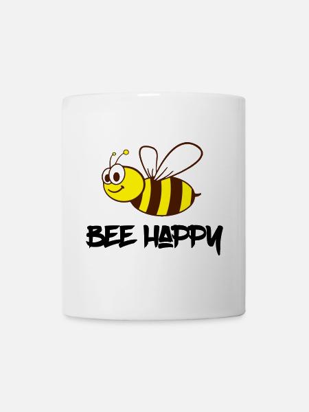 Biene Happy / Bee Happy - Tasse - Weiß