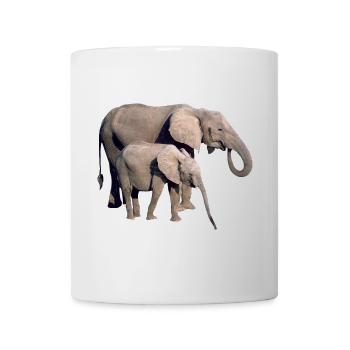 Elephant Family Silhouette - Mug - white - Front