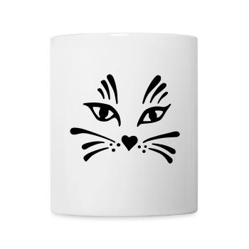 Katze Blume - Tasse - Weiß - Vorne
