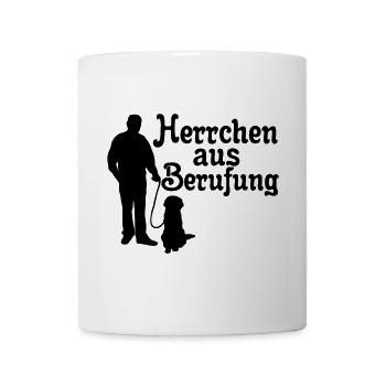 Herrchen aus Berufung, Hund, Tier, Geschenk - Tasse - Weiß - Vorne