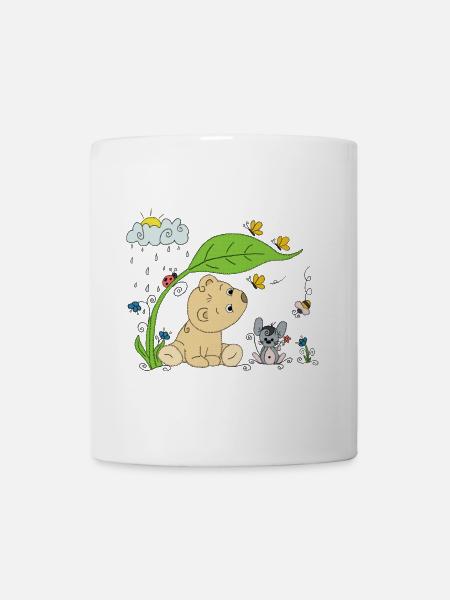 Bärchen im Regen - Tasse - Weiß