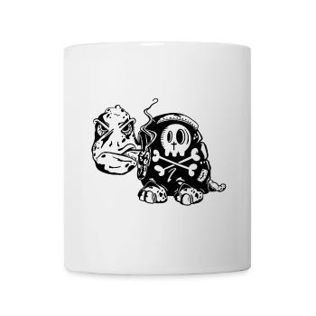 Skull Schildkröte - Raucher - Zigarette -Totenkopf - Tasse - Weiß - Vorne