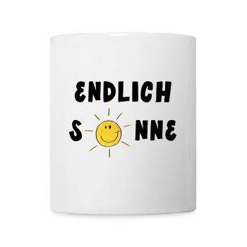 Endlich Sonne - Sommer - Sonnenschein - Tasse - Weiß - Vorne