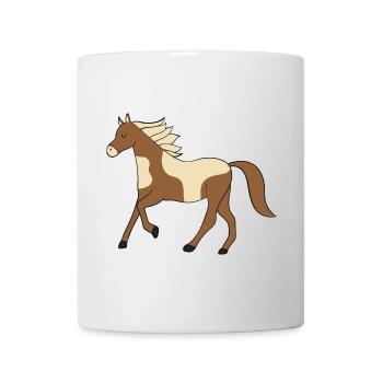 Pinto Pony Braun Beige Kunst - Tasse - Weiß - Vorne