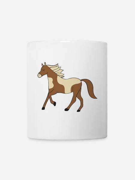 Pinto Pony Braun Beige Kunst - Tasse - Weiß