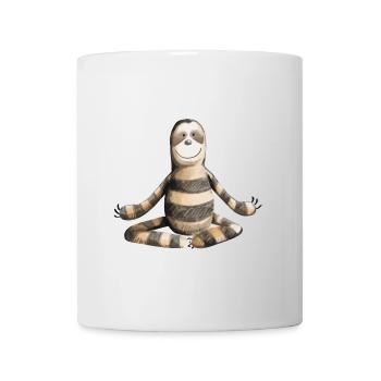 Süßes Yoga Faultier - Comic - Kunst - Fun - Tasse - Weiß - Vorne