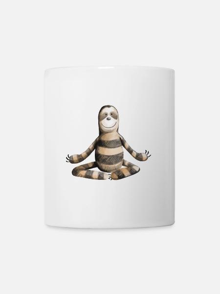 Süßes Yoga Faultier - Comic - Kunst - Fun - Tasse - Weiß