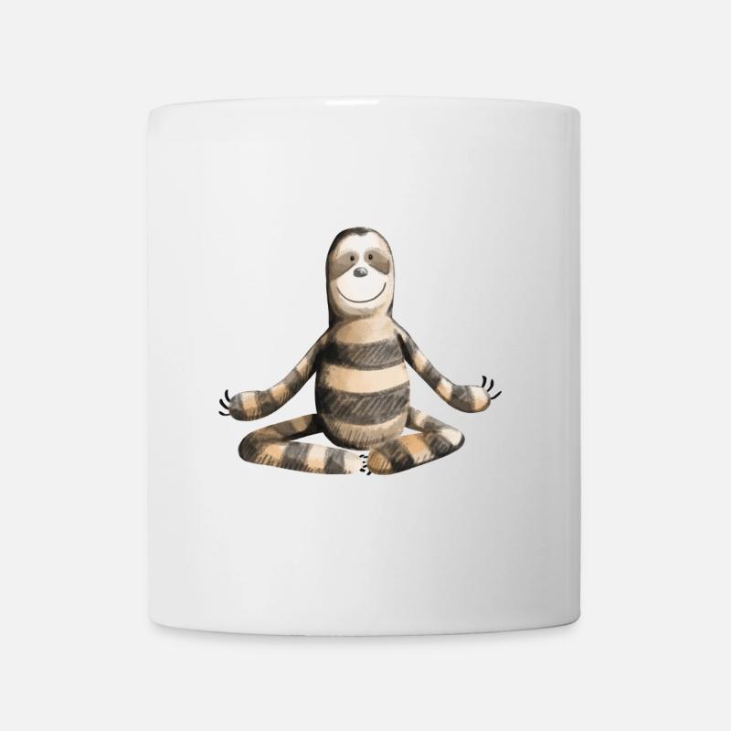 Süßes Yoga Faultier - Comic - Kunst - Fun - Tasse - Weiß