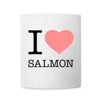 I LOVE SALMON Fisch Lachs - Tasse - Weiß - Vorne