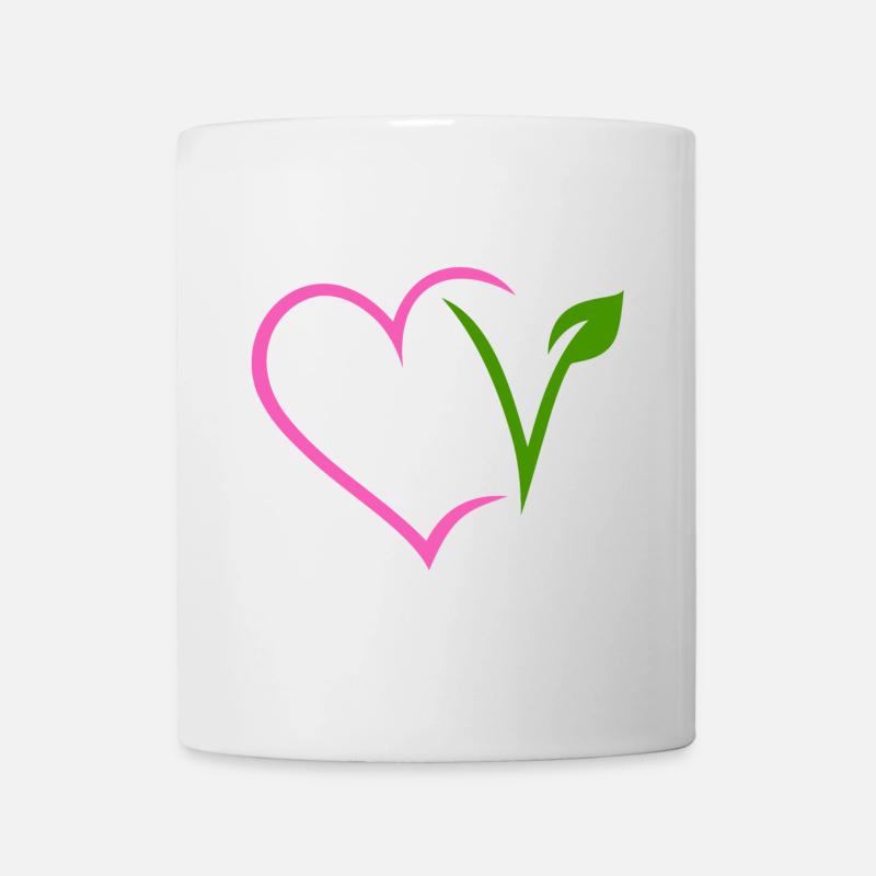Vegan Herz - Tasse - Weiß