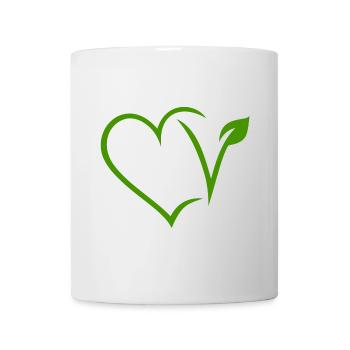 Cœur végétalien - Mug blanc - blanc - Devant