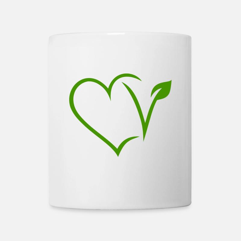 Cœur végétalien - Mug blanc - blanc
