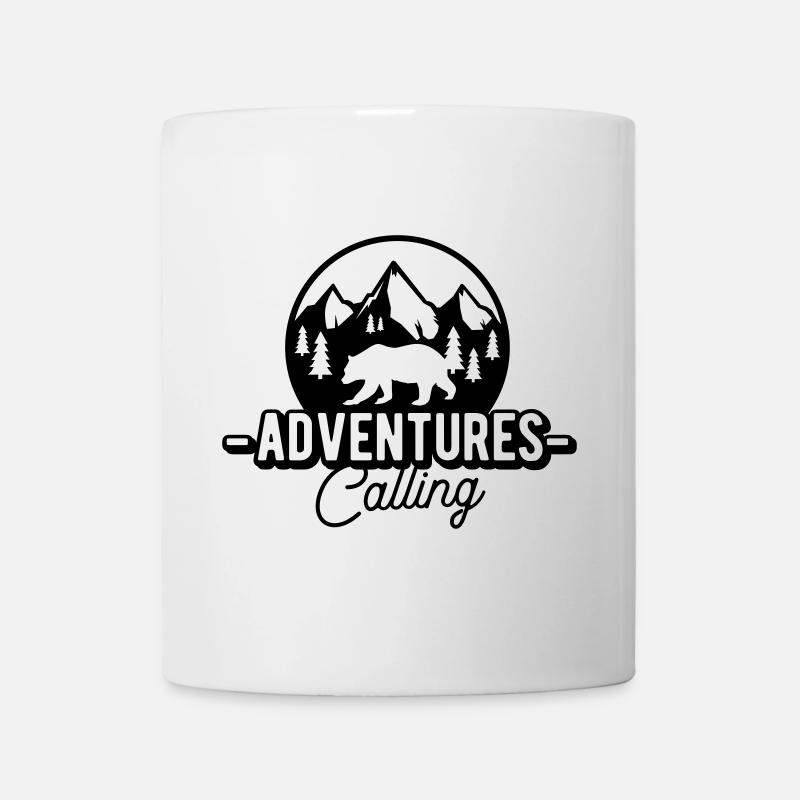 Adventures Calling, Abenteuer Natur, Camping - Tasse - Weiß