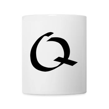 Buchstabe Q – Handgeschriebene Kalligraphie - Tasse - Weiß - Vorne