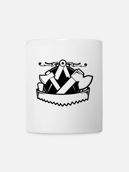Emblème de charpentiers - Style - Mug blanc - blanc
