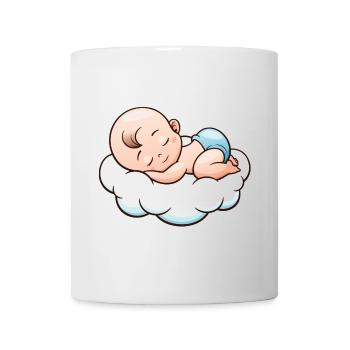 Adorable Cloud Sleeping Baby Design - Mug - white - Front