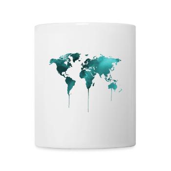 Carte terre - Mug blanc - blanc - Devant