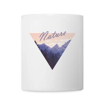 Nature, Mountains, Forest, Birds, Triangle - Mug - white - Front