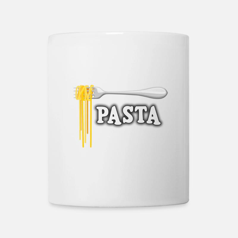 Illustration de spaghetti à la fourchette - Mug blanc - blanc