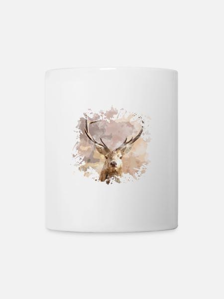 Hirsch Geweih Shirt Geschenk Waldtier - Tasse - Weiß