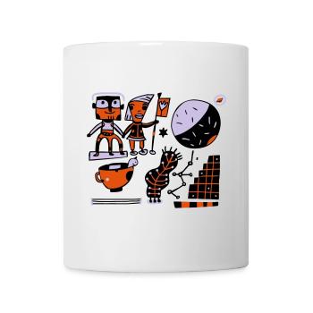 Mondraum-Charaktere: Kunterbunte Astronauten - Tasse - Weiß - Vorne