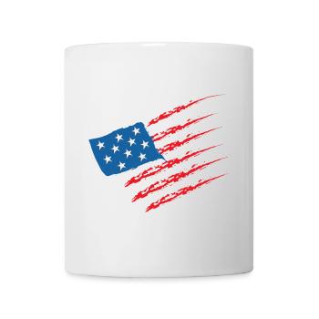 USA United States Amerika Flagge - Tasse - Weiß - Vorne
