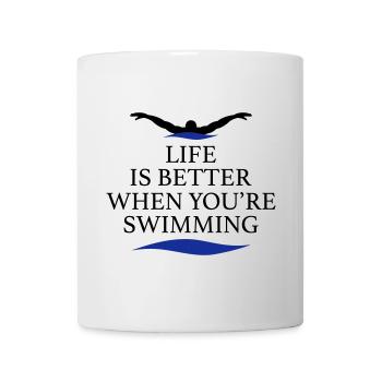 Schwimmen - Tasse - Weiß - Vorne