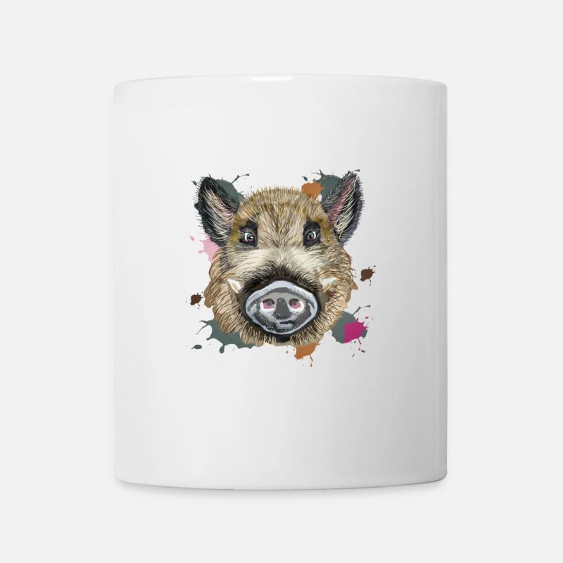 Illustration sauvage de tête - Mug blanc - blanc