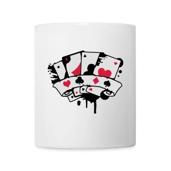 Spielkarten und Banner - Tasse - Weiß - Vorne