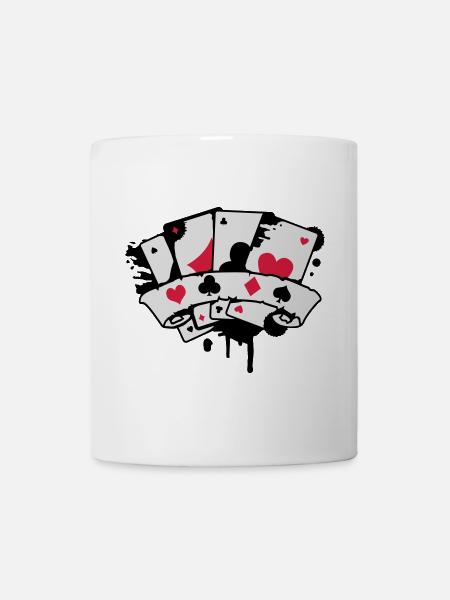 Spielkarten und Banner - Tasse - Weiß
