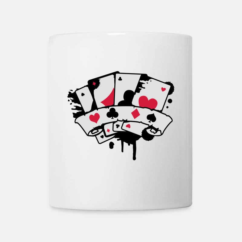 Carte da gioco e striscioni - Tazza - bianco
