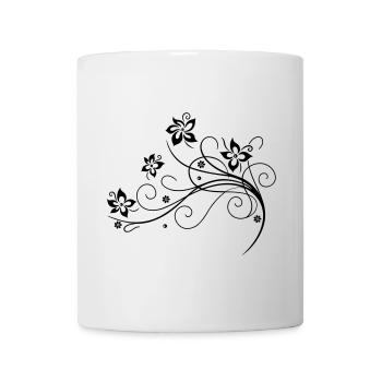 Blumenranke, Blumen, flowers - Tasse - Weiß - Vorne