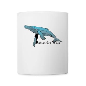 Whale with spell Save the whales - Mug - white - Front