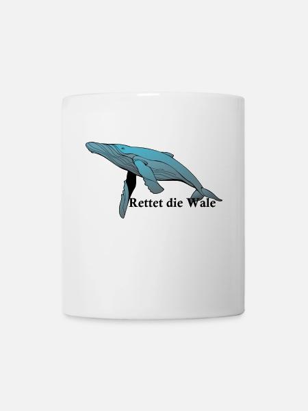 Baleine avec sort Sauvez les baleines - Mug blanc - blanc