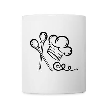Kochmütze, Koch, Küche, Kochlöffel - Tasse - Weiß - Vorne
