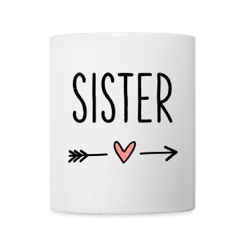 Sister coeur flèche amour petite amie cadeau - Mug blanc - blanc - Devant