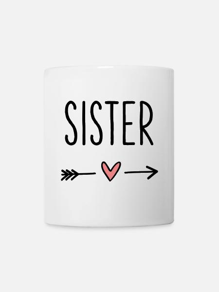 Sister Herz Pfeil Liebe Freundin Geschenk - Tasse - Weiß