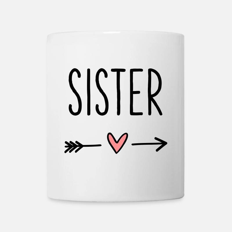 Sister Herz Pfeil Liebe Freundin Geschenk - Tasse - Weiß